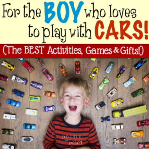 Oh how boys love their cars! Based on all the fun we've had with our boys we've compiled a huge round up of all our favorite games, activities, and toys that have to do with cars. Enjoy!