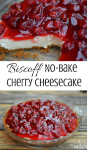 Biscoff No Bake Cherry Cheesecake - Uplifting Mayhem