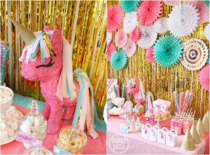 Unicorn Party for perfect little princess -pink and turqouise