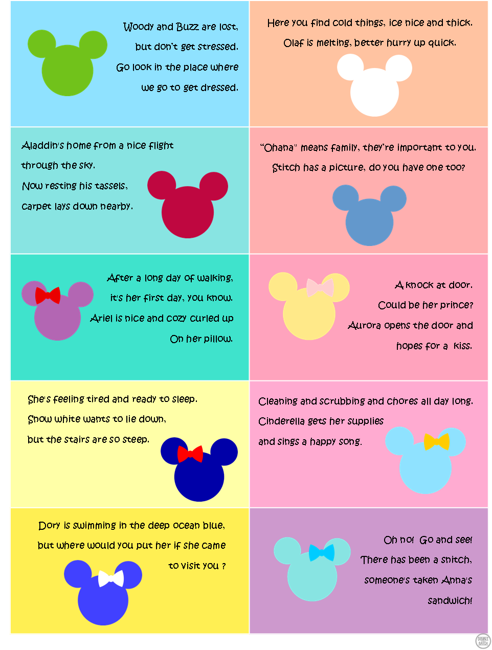 Disney Scavenger Hunt Clues 1 Uplifting Mayhem