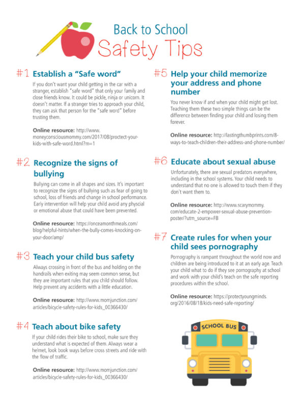 7 Tips to Keep your Child SAFE this School Year - Uplifting Mayhem